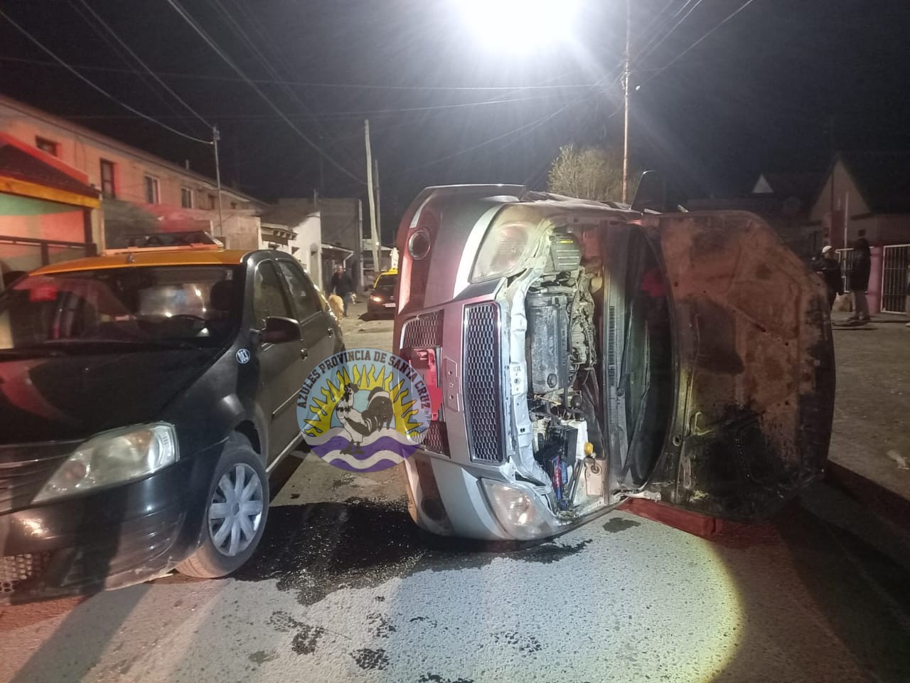 Accidente de tránsito en Río Gallegos Vuelco sin heridos (1)